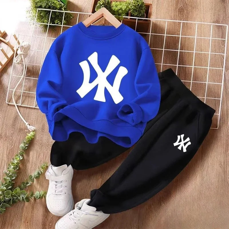 Spring Baby Boy Clothes Set Kid Letter Printed Sweatshirts Pullover Top and Pants 2pcs Suit Children Girls Fashion Tracksuits