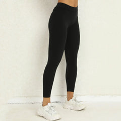 Seamless Yoga Sets Sports Fitness High V Waist Peach Hip-lifting Skinny Running
