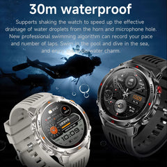 Outdoor Military Smart Watch Men Built-in GPS 1.46" AMOLED Compass Altimeter BT Call 3ATM Waterproof Clock LED Sports Smartwatch