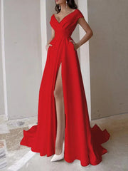 Formal attire Dresses: Party Dresses Long Evening Dress High Waist Slit Sleeveless