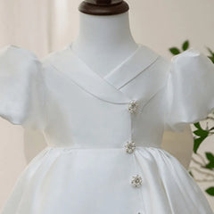 Baby Girl Princess Tutu Dress Infant Toddler Child Vestido Birthday Puff Sleeve