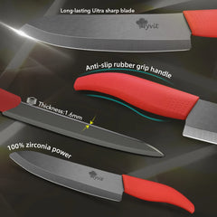 Ceramic Fruit Knife for Kitchen 3 4 5 6 inch Chef Knife with Sheath Utility Slicing