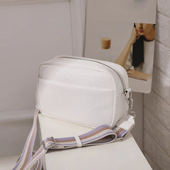 Solid Color Multi-layer Women Sling Crossbody Bag Vintage PU Leather