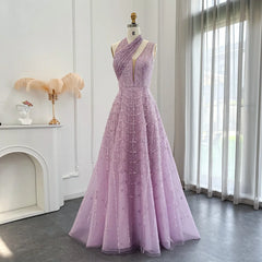 Evening wear Dresses: Lilac Evening Dresses for Women Wedding Party