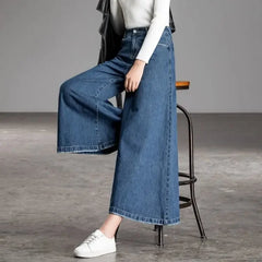 Wide Leg Jeans Women Korean Dongdaemun High Waist Baggy Mom Jeans