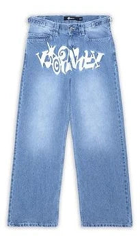 Baggy Jeans Harajuku Hip Hop Straight Wide Leg Pants Oversized Print Y2k Men’s Jeans