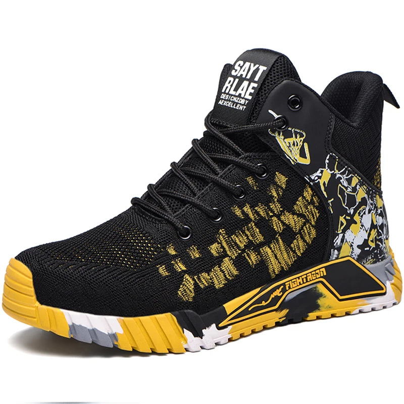 Work Safety Boots Men Work Shoes Steel Toe Safety Shoes Men lightweight Indestructible Boots Anti-puncture Work Sneakers Male