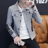 Denim Jackets Man Casual Slim Short Punk Red Jeans Coat for Men Rock
