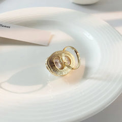 Design Starfish Pearl Ring Shape Gold Color Adjustable Rings For Women