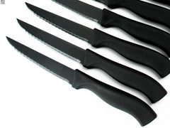 Table Knife Set 4/6/8Pcs Black Matte Comfort Handle Paring Knives German