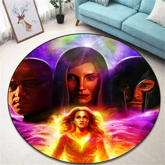 Marvel Round Carpet for Living Room Rugs Camping Picnic Mats Flannel Anti-Slip Rug