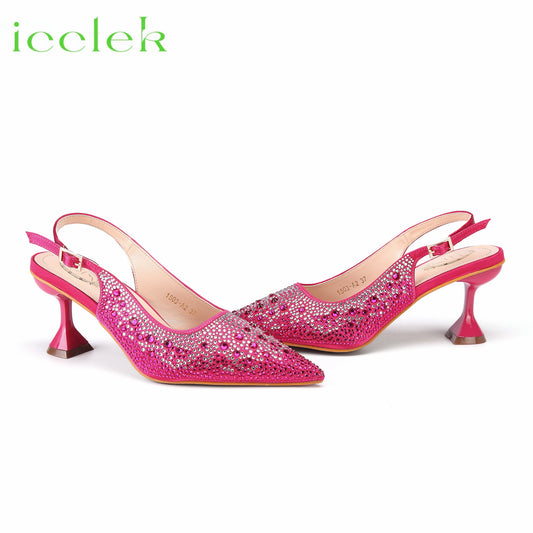 Matching Shoes and Bags: Pointed Toe Shoes Matching Bag Set For Offices Ladies