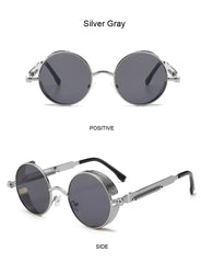 Classic Gothic Steampunk Sunglasses Luxury Brand Designer High Quality Men and Women Retro Round Metal Frame Sunglasses UV400