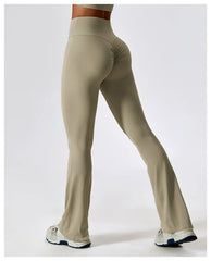 Women Wide-leg Pants Yoga Leggings Tights High Waist Leisure Flared Pants Dance
