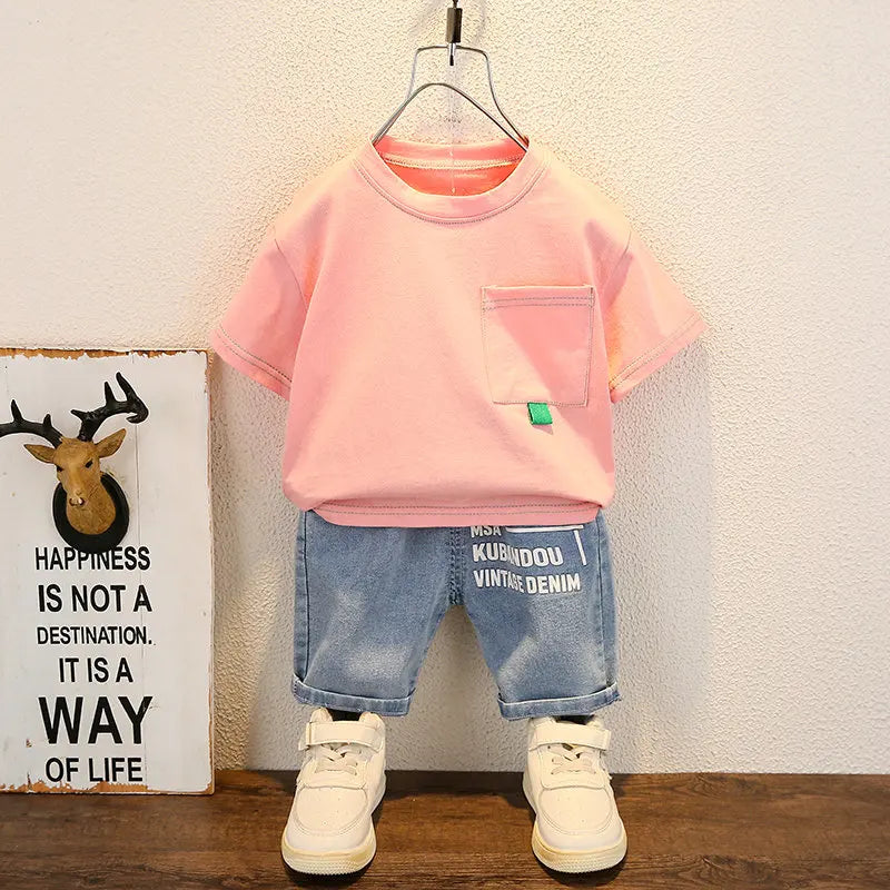 1-5Year New Fashion Summer Baby Boys Clothes Suit Children Cotton Shirt Pants 2Pcs/Sets Toddler Infant Costume Kids Tracksuits