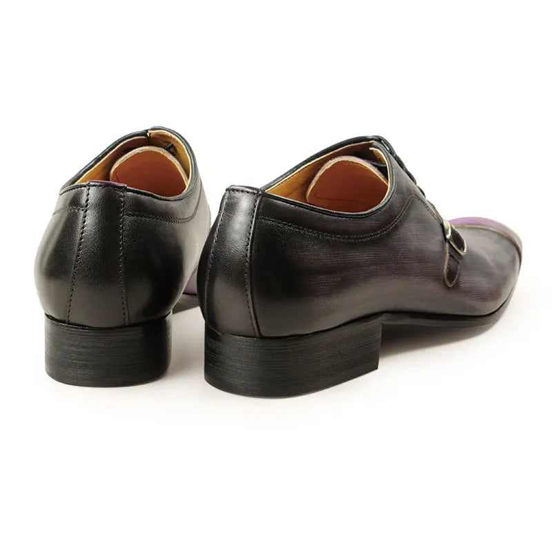 Men Leather Shoes High Quality Oxford Lace Up Side Metal