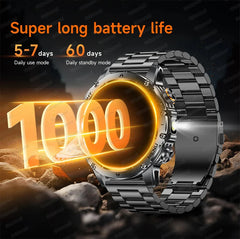 New Men Military Outdoor 1000mAh Battery Smart Watch GPS NFC Watches 3ATM Waterproof Swim 1.7-inch HD Bluetooth Call Smartwatch