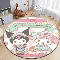 Cartoon HD Printed Round Carpet for Living Room Rugs Camping Picnic Mats