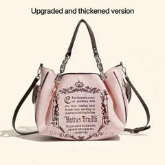 Y2K Women Pink Vintage Gothic Tote Bag Aesthetic Large Capacity Embroidery