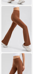 Sports Flared Leggings Womens Yoga Pants Gym Fitness Tights