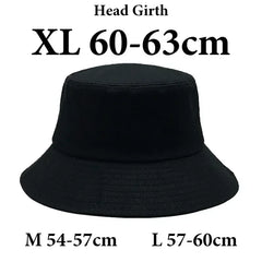 Big Head Man Large Size Bucket Hats Boy 60-63cm Plus Size Summer Fisherman Cap