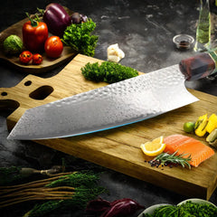 Damascus Kitchen Knife 8-inch Nakiri Knife 67 Layers Japanese Damascus Steel Slicing