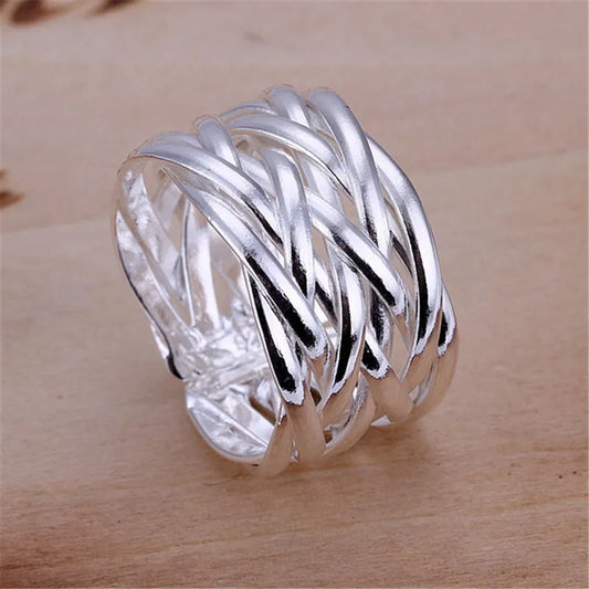 women wedding 925 Sterling Silver Rings valentine gifts open ring party