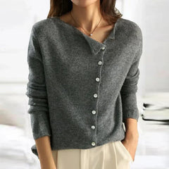 Autumn Winter Sweater Women Elegant Button Design Knitted Cardigans For Women