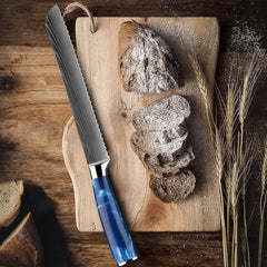 1-8 Piece Kitchen Knife Set, Blue Resin Handle for Chef Knife, Paring Knife