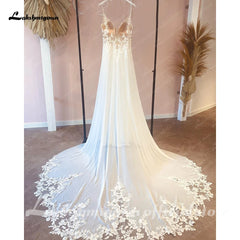 White Bridesmaid Dresses: Wedding Dress Straps Robe Mariee Vintage Lace Appliques