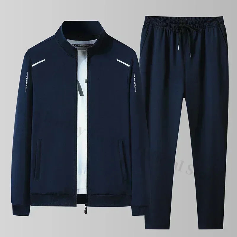 2025 Spring Autumn Sweatshirt SweatPants Trousers For Men Set Two Piece Black Tracksuit Hip Hop Streetwear Running Sport Clothes