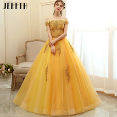 Homecoming Dresses: Off the Shoulder Prom Dress Lace Appliques Beading Party Gown