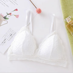 French Beautiful Back Bra Women'S Thin Lace Beautiful Back Bra No Steel Ring Sling