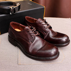 Handmade Goodyear Sewn Comfortable Men's Derby Formal Shoes Soft Leather