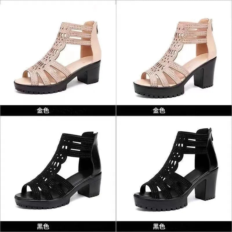 Women's Sandals Wedges Summer Hollow Out Roman Sandals Ladies Elegant