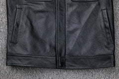 leather jacket casual denim leather coat leather coat PU washed leather, leather soft