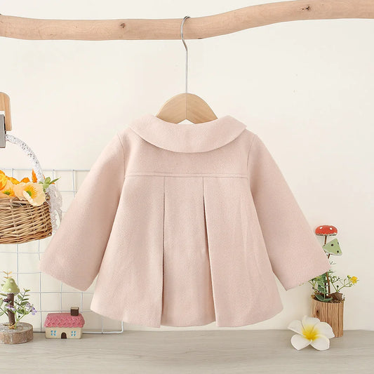 Baby Long Sleeve Woolen Jacket Fashionable Jacket For Warmth And Windproof Going Out