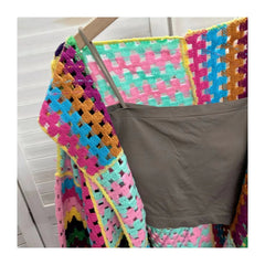 Colorful Sweater Coat Women's Autumn Fashion Unique Top Style Slim and Versatile