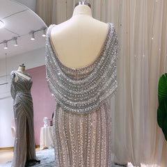 Homecoming Dresses: Evening Dress with Cape Heavy Beaded Slit Prom Dresses