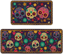 Mexico Day of The Dead Kitchen Mat Home Entrance Doormat Decor Dia De Los Muertos