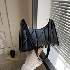 Black Trendy Women Shoulder Bag Pu Handbags Crossbody Bags Small Handle Bag