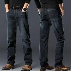 Baggy Straight Jeans for Men Classic Mens Cowboy Pants Regular Trousers Denim