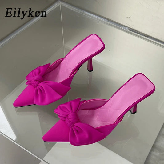 Autumn Big Butterfly-knot Women Slippers Sandals Shallow Pointed Toe