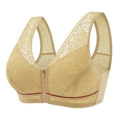 Sports yoga bra cotton cups front zipper underwear breathable women
