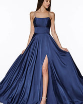 Homecoming Dresses: Long Evening Party Dress For Women High Split Navy Blue