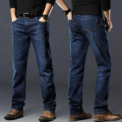 Baggy Straight Jeans for Men Classic Mens Cowboy Pants Regular Trousers Denim