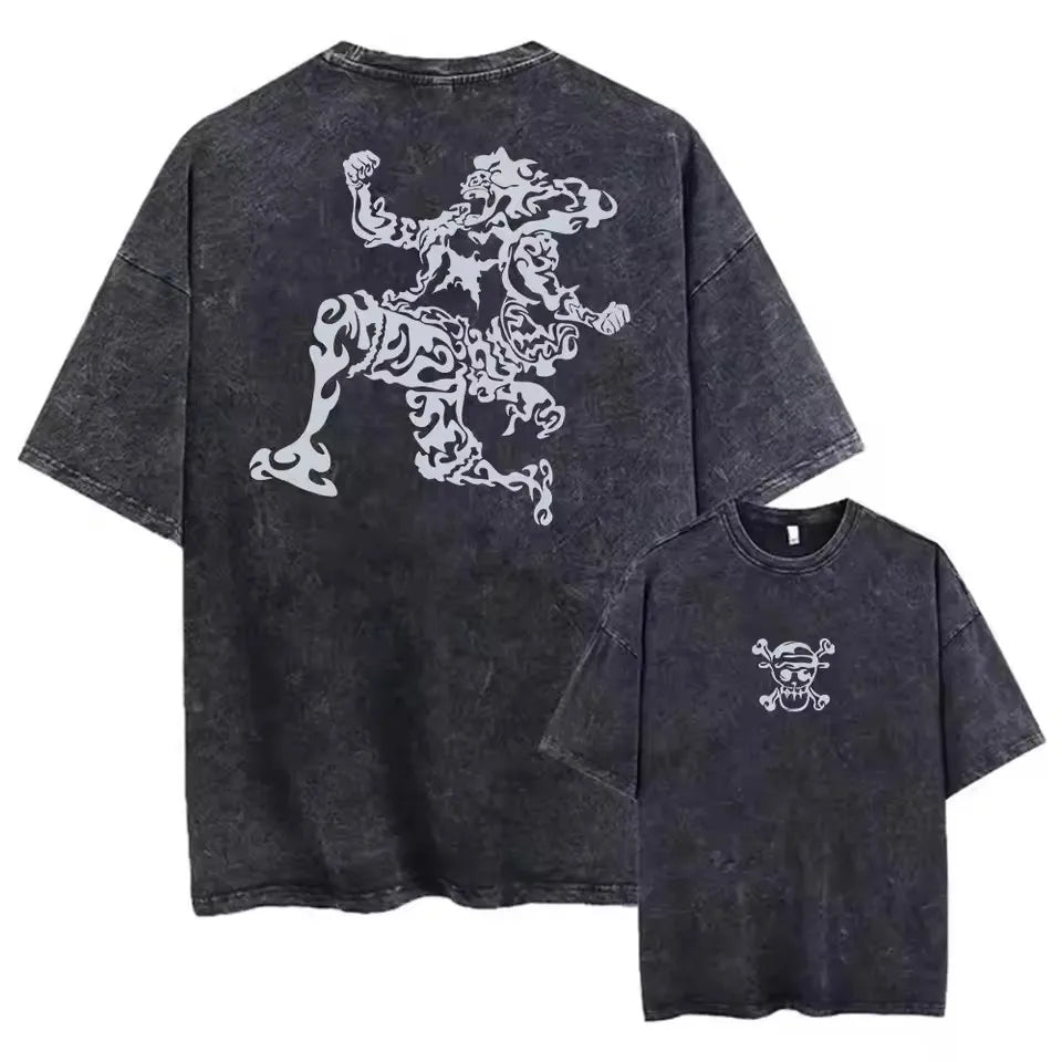 Japanese Anime Graphic Print Washed New Arrival Mens Clothes Tee Shirt Homme Graphic T-Shirts Men Tshirt for Men Ropa 50814