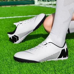 Men's Turf Soccer Shoes Kids Outdoor Long Spikes Training Ankle Football Boots