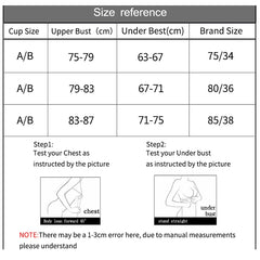 Women Cotton Gathered Bra Deep V Underwire Ladies Brassiere Push Up