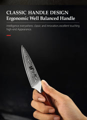 3.5'' Inch Paring Kitchen Knife Handmade Damascus Steel Rosewood Handle